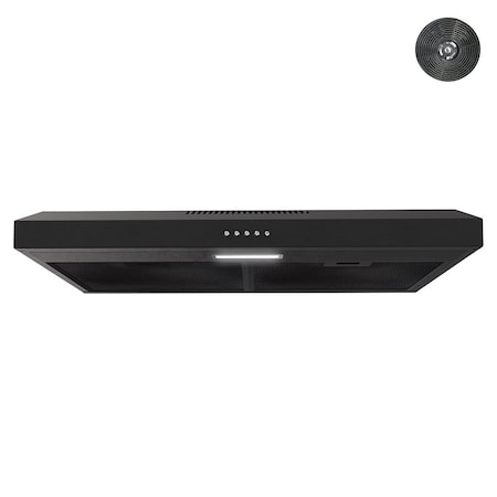 Streamline 30 in. Cosenza Convertible Undermount 80 CFM Range Hood in Grit Black T-3208-4-CL
